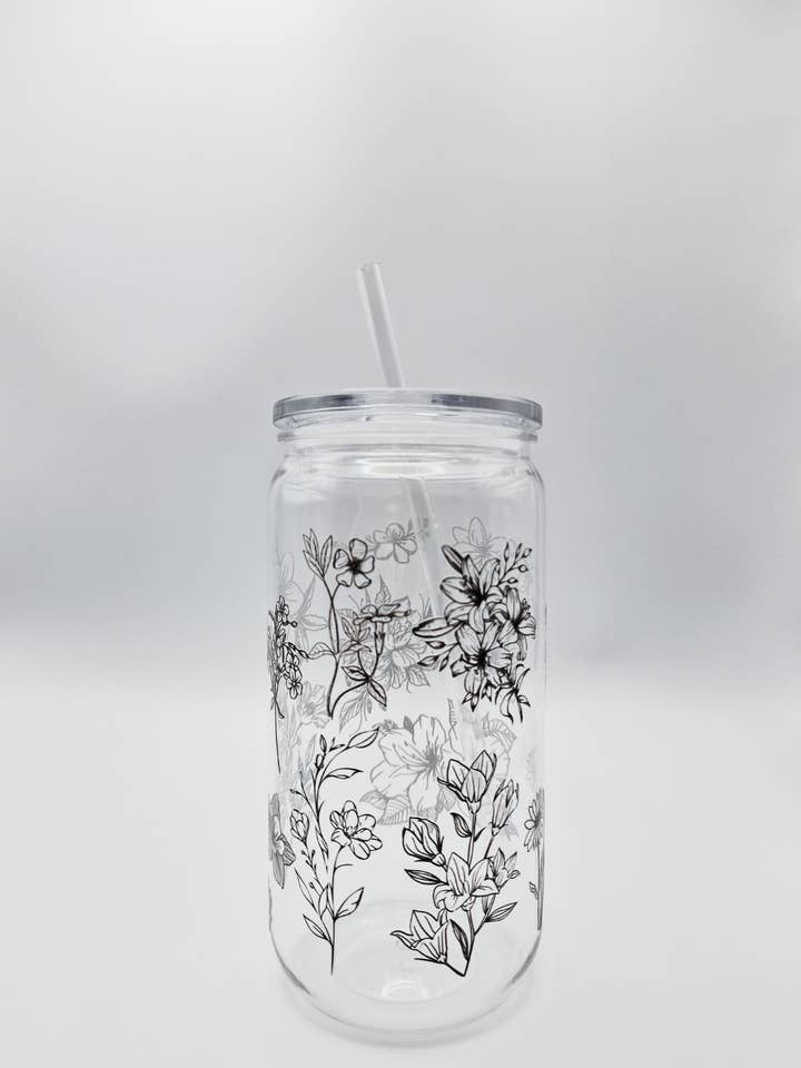 Black Flowers - Plastic Libby Cup for wholesale by Reyt Designs