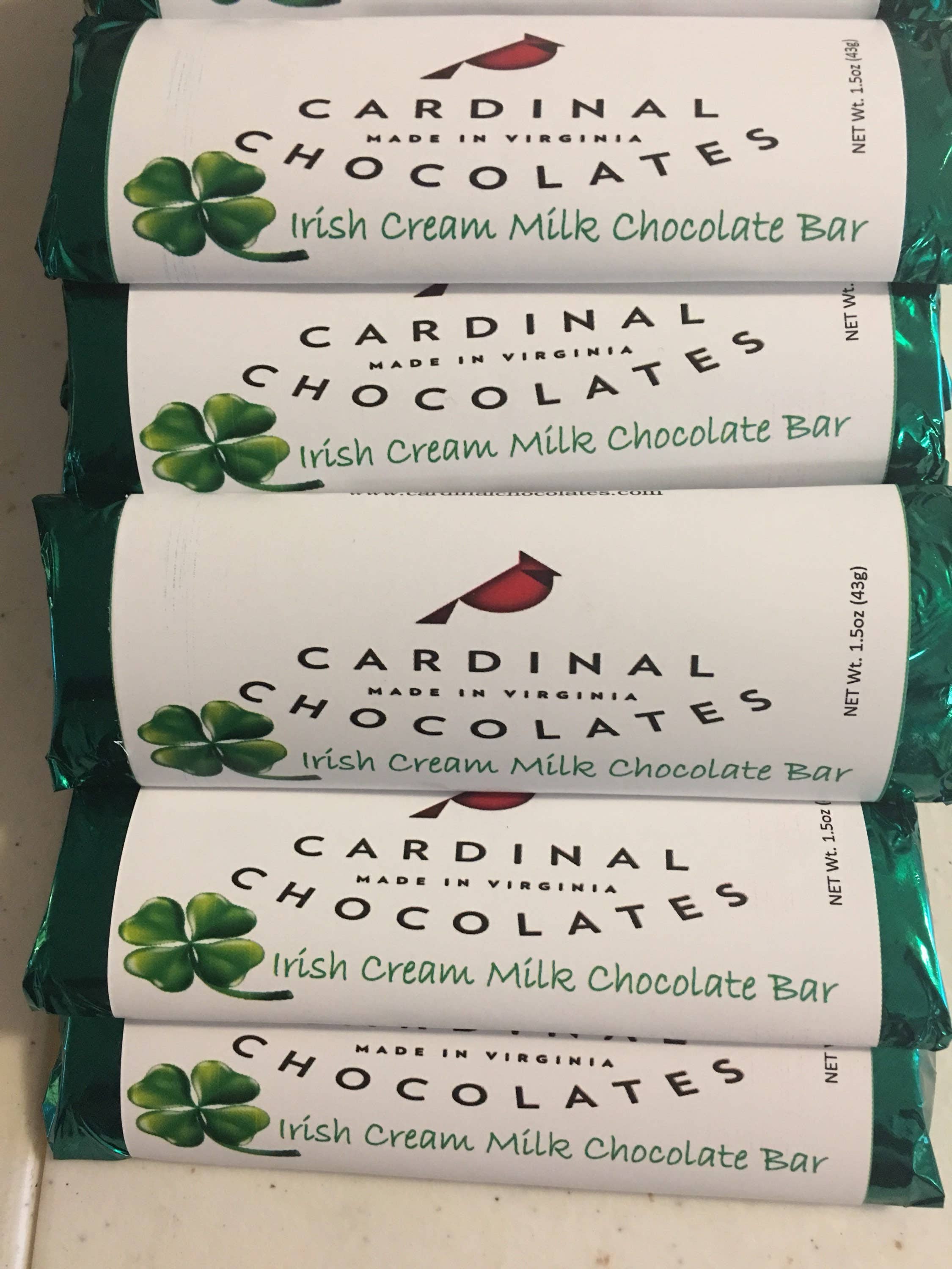 Cardinal Chocolates - Wholesale Chocolate Bar - Logo Bar -  Irish Cream Milk Chocolate 1