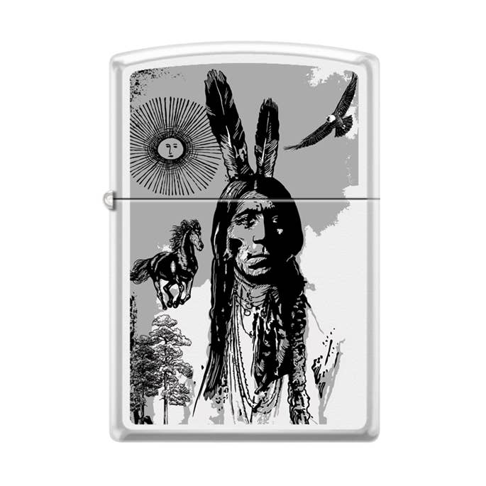 Briquet Zippo Collage Blanc Native pour la vente par Lighter King