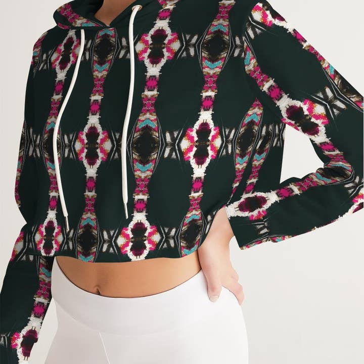 Cropped hoodie in Tushka Americana-stijl voor dames voor wholesale door Fridge Art Boutique