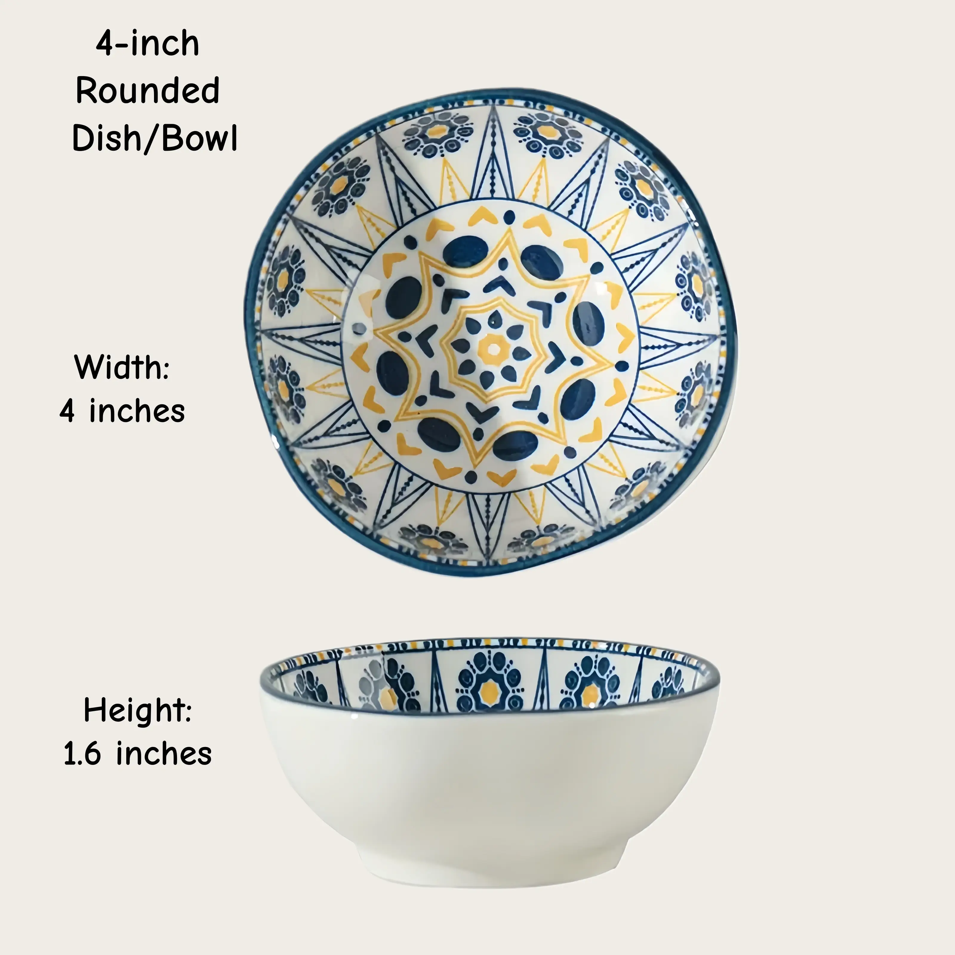 Otterware - Vente Bols à condiments/sauces - Plats à trempette en céramique style marocain (6 styles)32