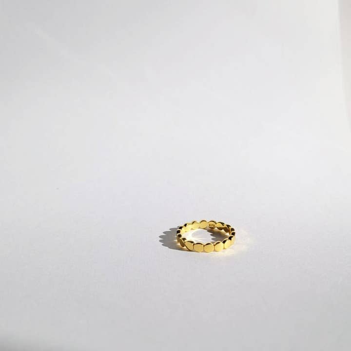 Bague Sol en Vermeil Or 18k avec Motif Cercle pour la vente par The Silver Root