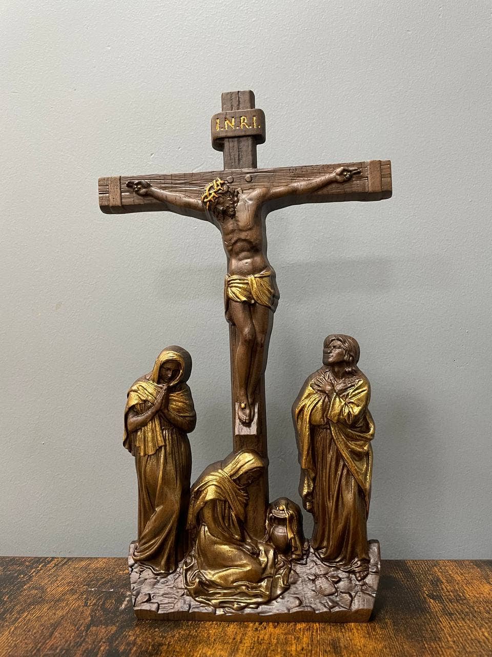 KozakWorkshop – wholesale Wall cross – Wall Wooden Carved  Golgotha on stand11
