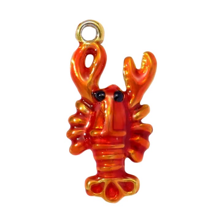 Lobster Charm Gold & Red for wholesale by Coco Luna Collection
