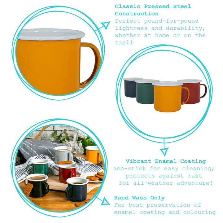 Rinkit Ltd - Wholesale Coffee Mug - Argon Tableware Coloured Enamel Mug - 375ml - Red