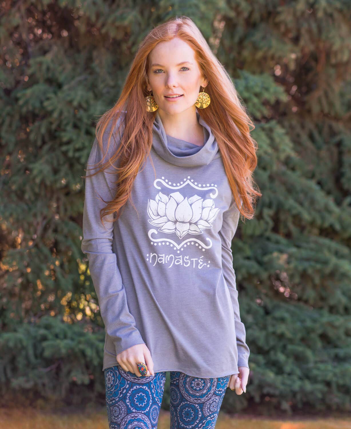 Soul Flower - Wholesale Hoodie - Women's - Namaste Lotus Cowl Yoga Hoody7