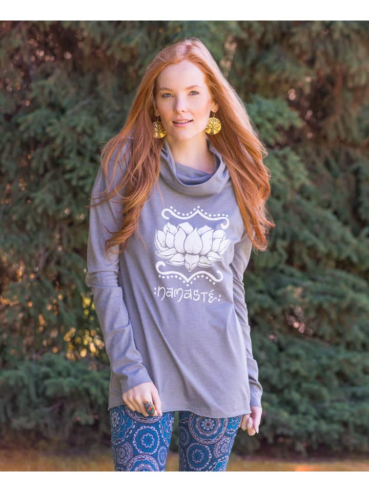 Soul Flower - Wholesale Hoodie - Women's - Namaste Lotus Cowl Yoga Hoody7