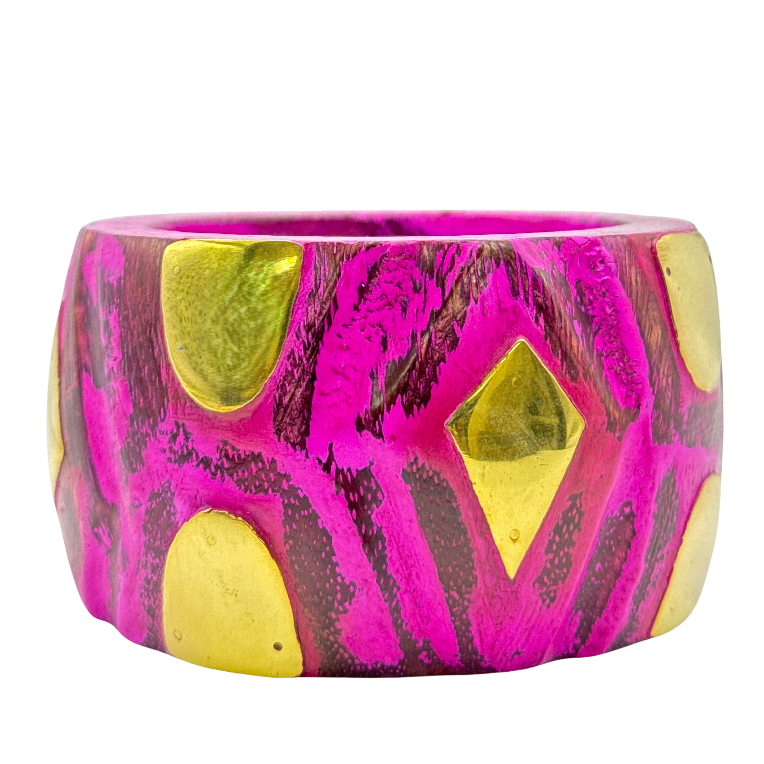 Treasure Jewelry – wholesale Bangle bracelet – Rustic Handcrafted Wooden Bangle with Brass Inlays5