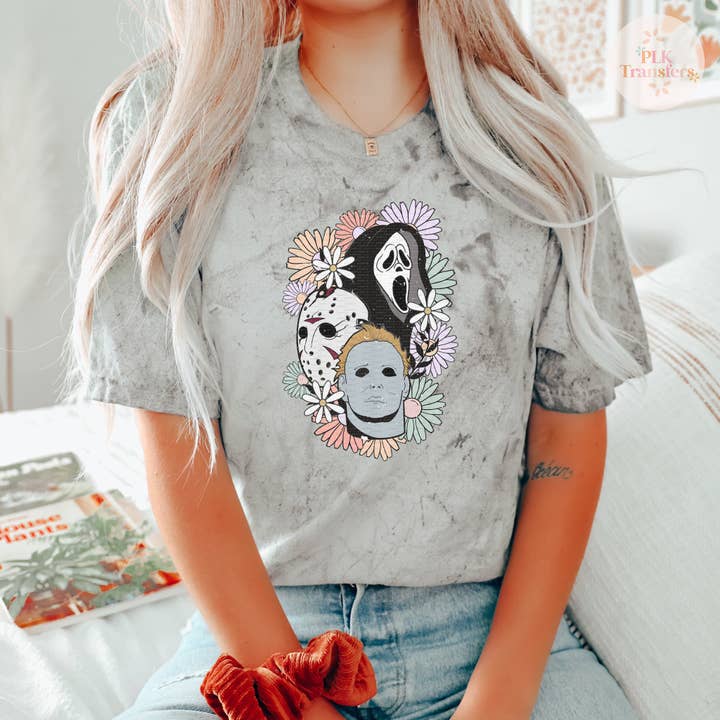 Fall Characters, Floral | Matte Clear Film Screen Print Transfer | - FULL COLOR for wholesale by PLK Transfers