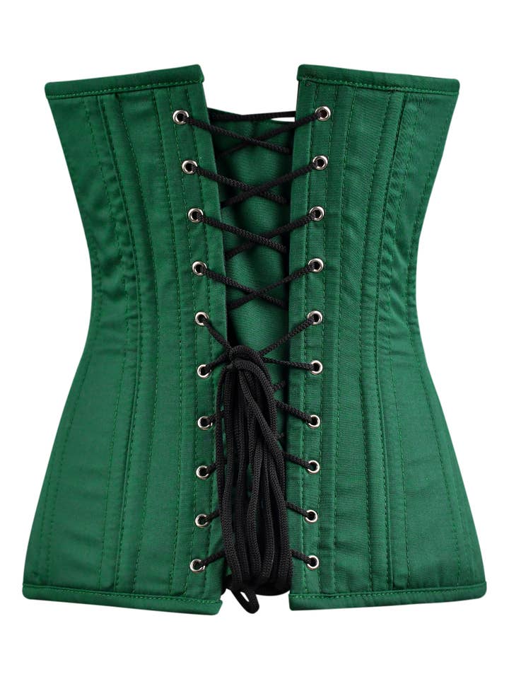 Green Unique Handmade Medieval Corset with Front Busk Steel Boning for wholesale on Faire