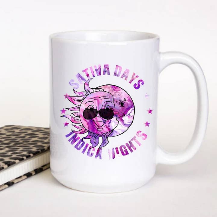 OneStopSapphireShop - Wholesale Coffee Mug - Sative Days Indica Nights Coffee Mug, Dishwasher Safe Mug