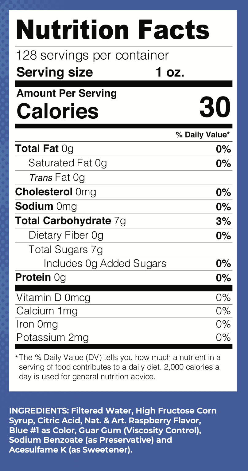 Lucy's - Wholesale Flavored Syrup - Blue Raspberry Snow Cone Syrup - 128oz2