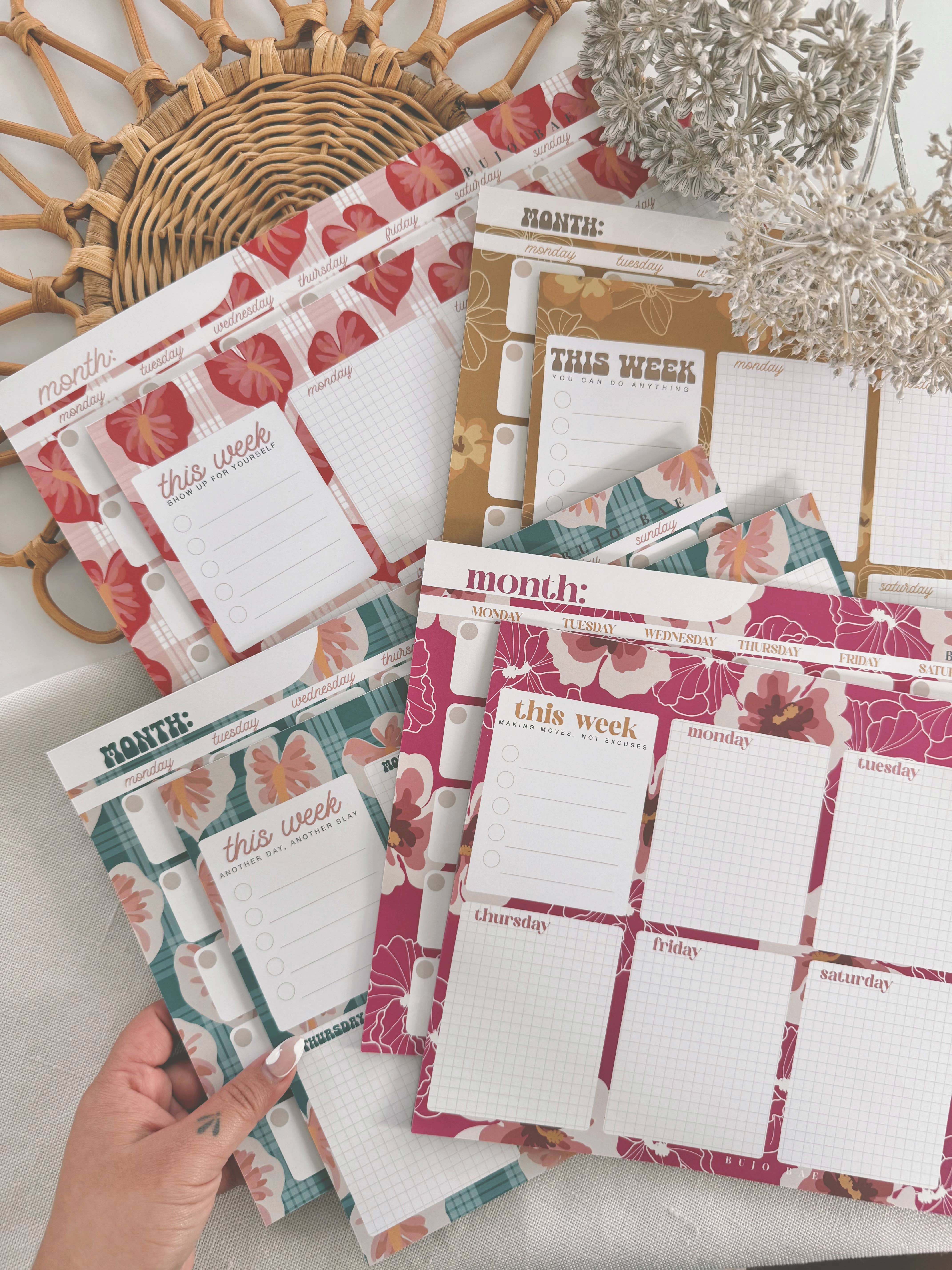 Bujo Bae - Wholesale Notepad - Puakenikeni in Honey Hue | Monthly Notepad3