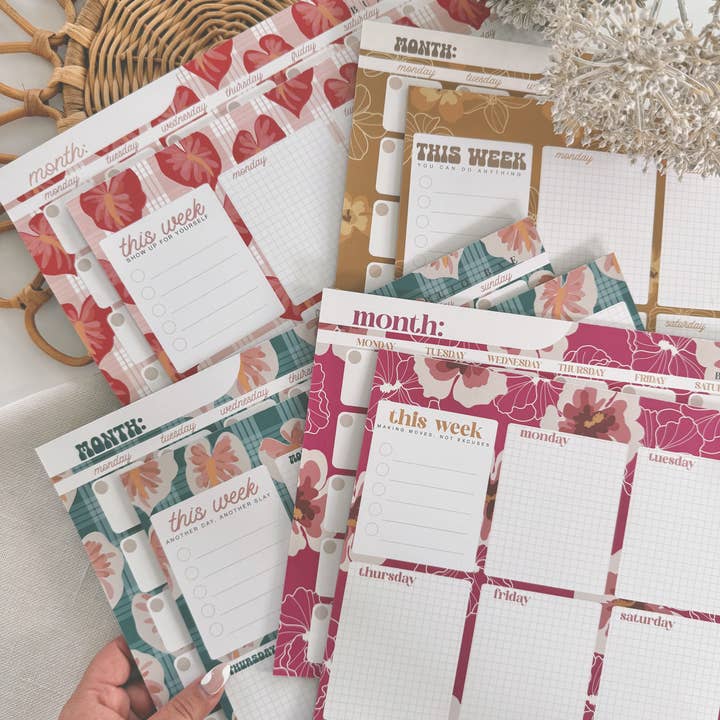 Bujo Bae - Wholesale Notepad - Puakenikeni in Honey Hue | Monthly Notepad3