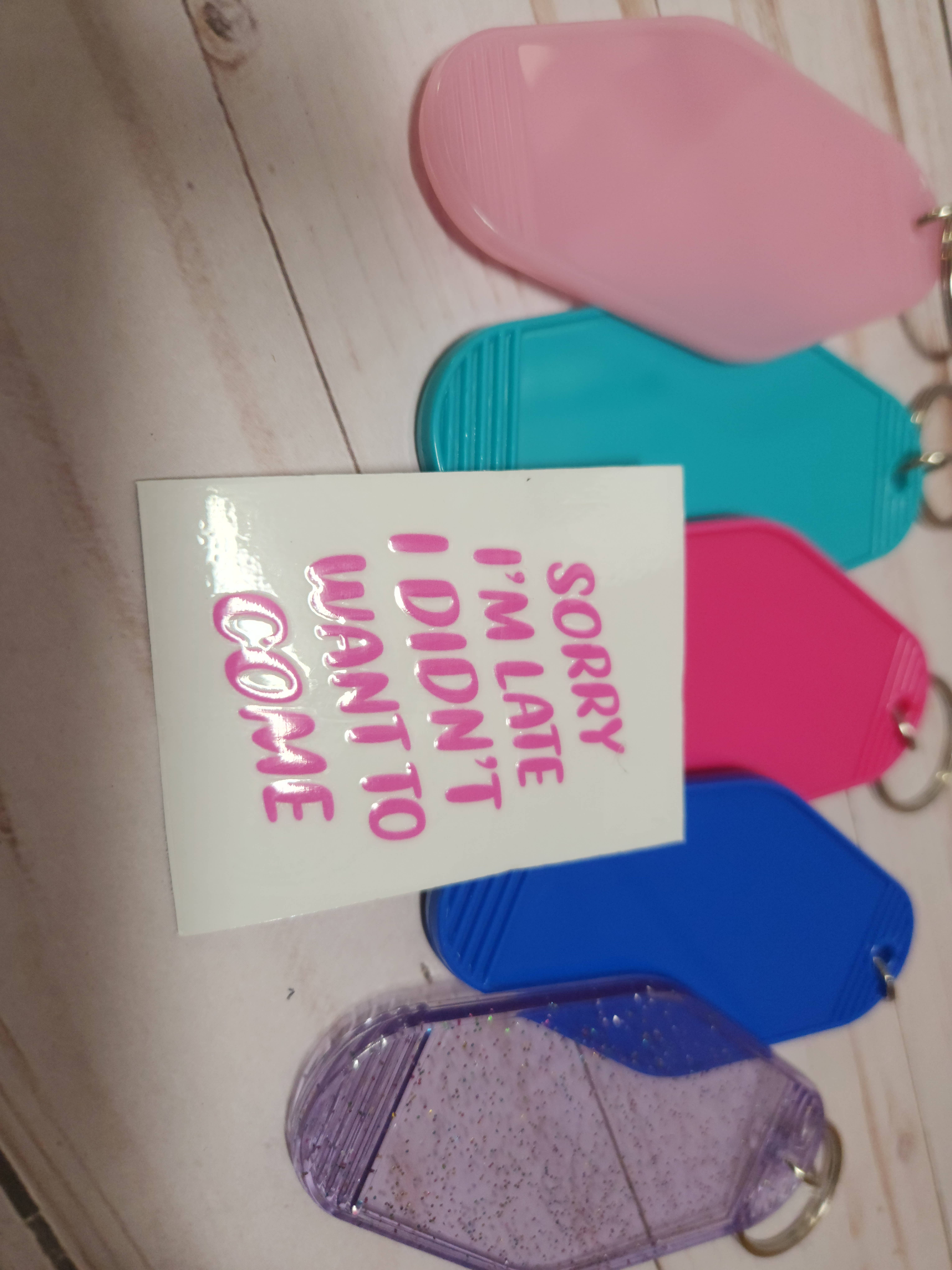 XPS DESIGN – wholesale Keychain – Unisex – 2inch UV DTF Decals for Hotel/Motel Key Chain- Didn't Want0