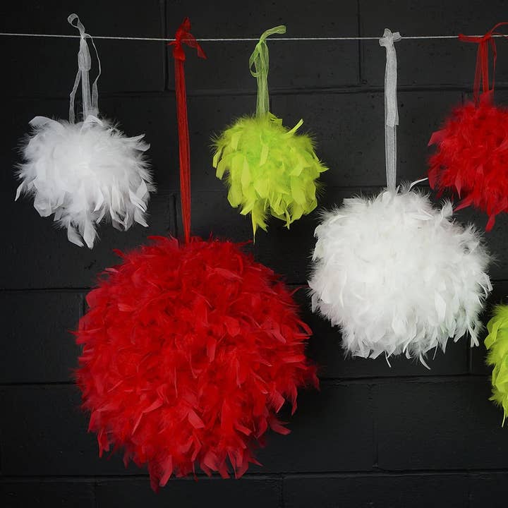 Zucker Feather Products - Wholesale Ornament - Chandelle Feather Pom Poms - White - 6"