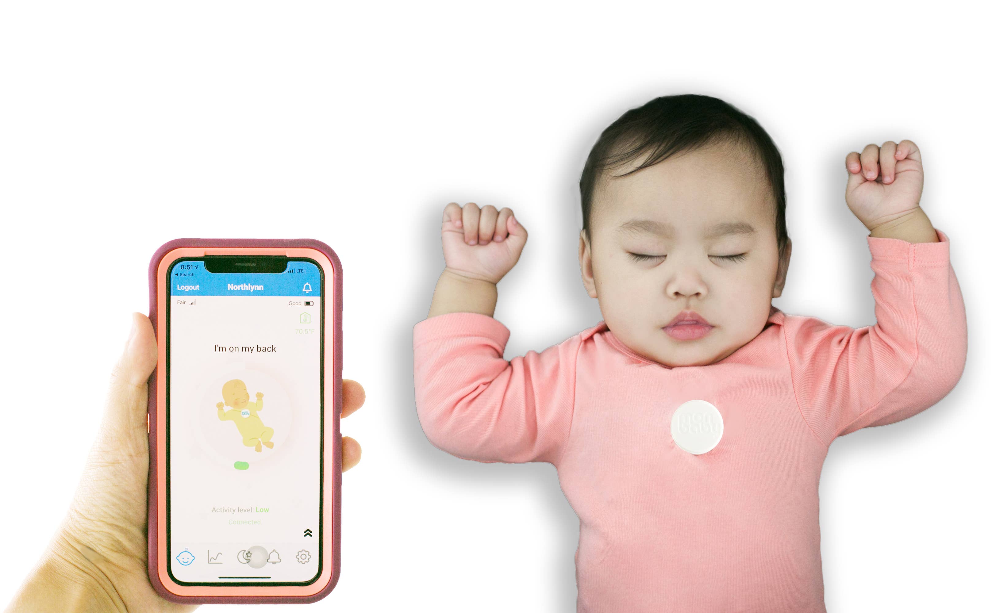 MonBaby – wholesale Babymonitor – MonBaby babyövervakare: övervaka bröströrelser och sovställning11