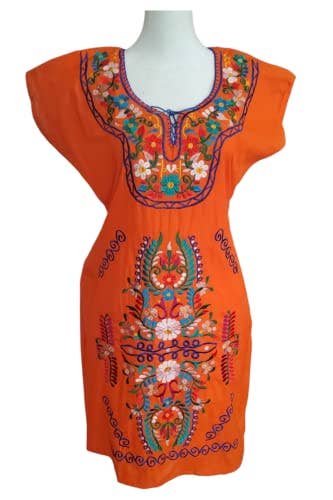Puerta21 – wholesale Dress – Women's – Oaxacan Dress Mexican Embroidered Dress from Oaxaca Mexico7