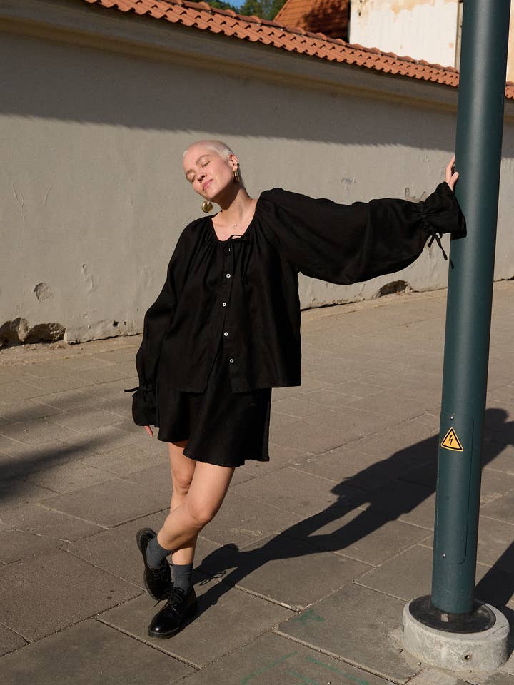 Haut en lin Mila pour la vente par Linenfox