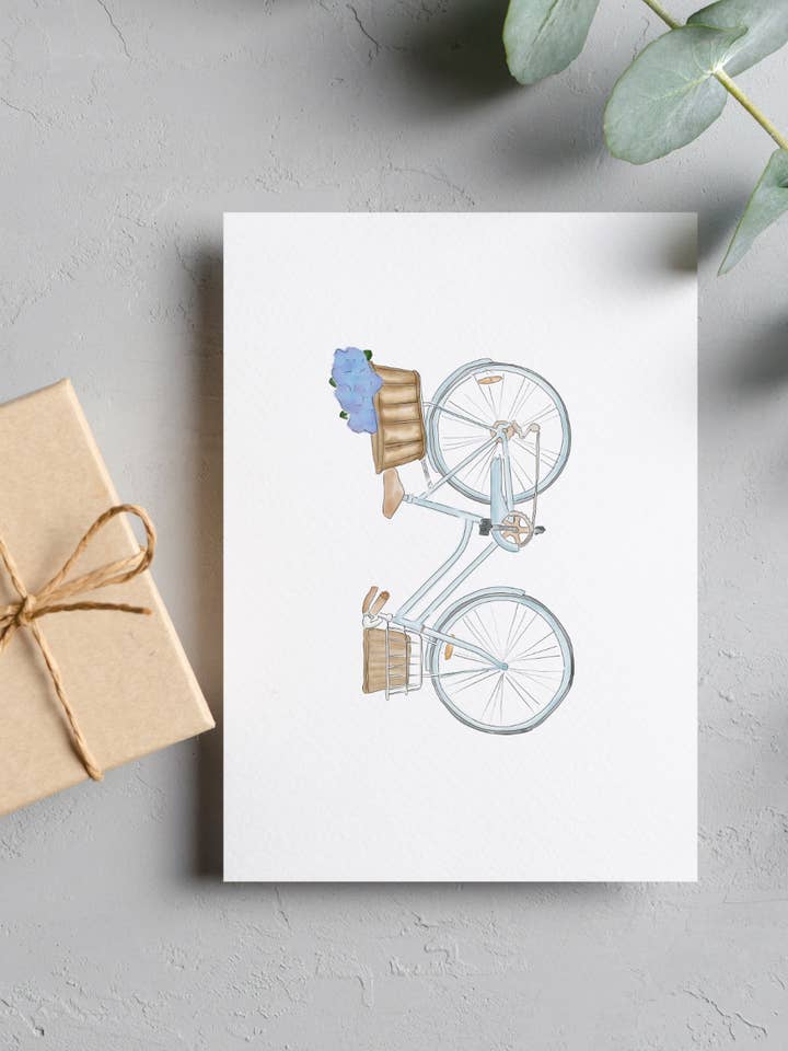 Coastal Bike Note Card | 4.25" x 5.5" card w/envelope for wholesale by Upstate Design Studio