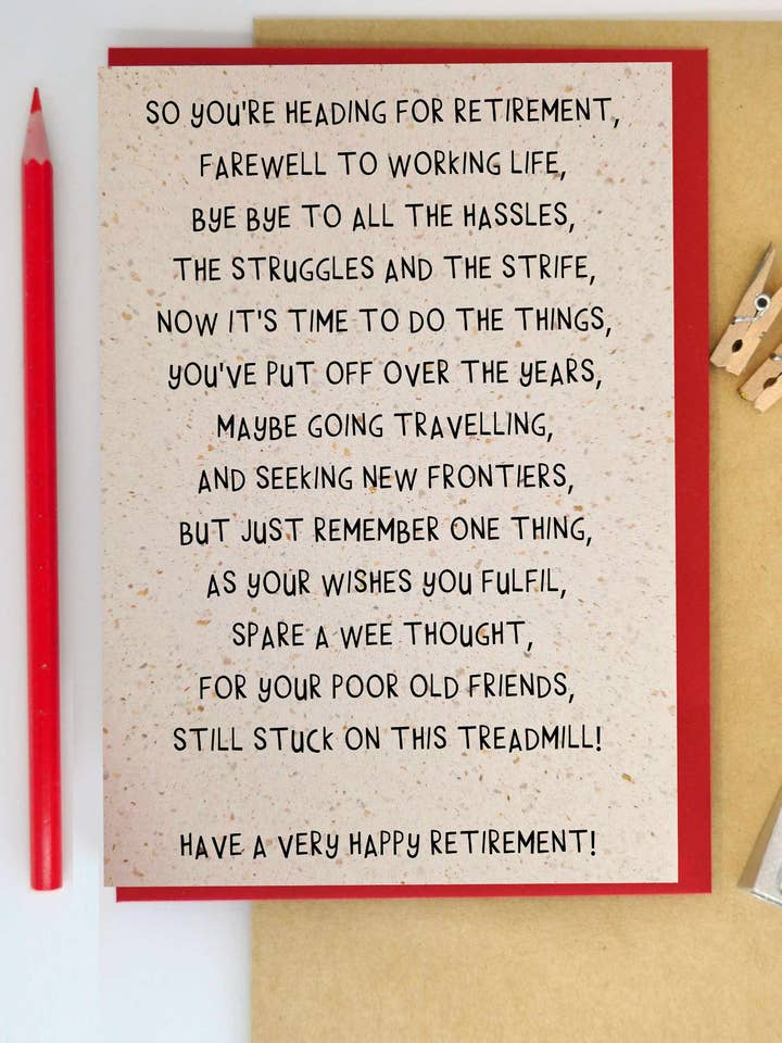 Happy Retirement Card RE04 for wholesale by Wee Wishes