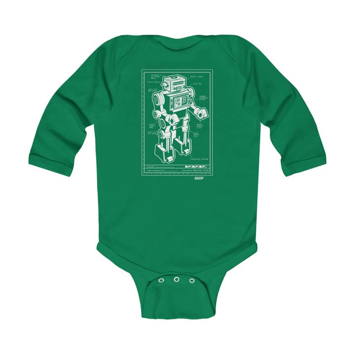 ROBOT PLANS - Infant Long Sleeve Bodysuit for wholesale by Ragtop Kids