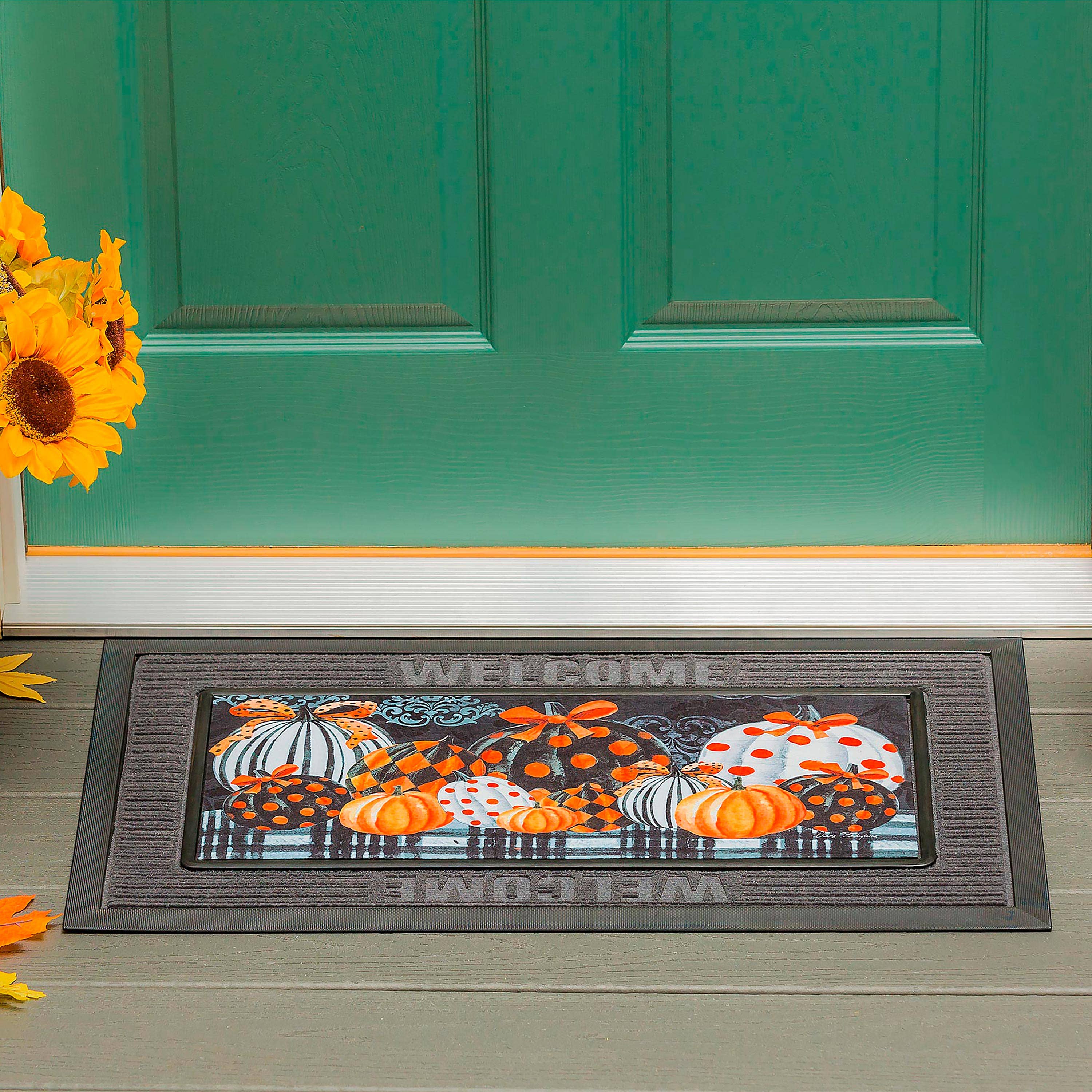 Evergreen Enterprises - Wholesale Door Mat - Elegant Patterned Pumpkins Sassafras Switch Mat2