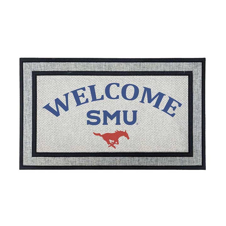 Paillasson de bienvenue 18x30 gris SMU Mustangs pour la vente par KH Sports Fan