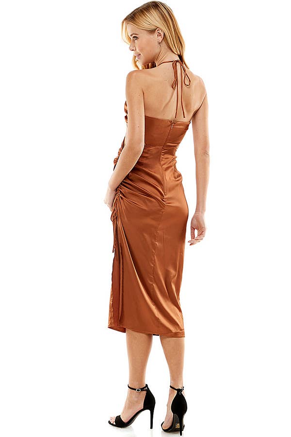 ACOA COLLECTION - Vendita all'ingrosso Vestito - Donna - ABITO MIDI CON RUCHE E DETTAGLIO CUTOUT12