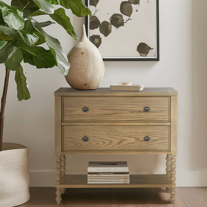 Olliix - Wholesale Drawer Organizer - Traditional 2-Drawer Accent Chest, Natural