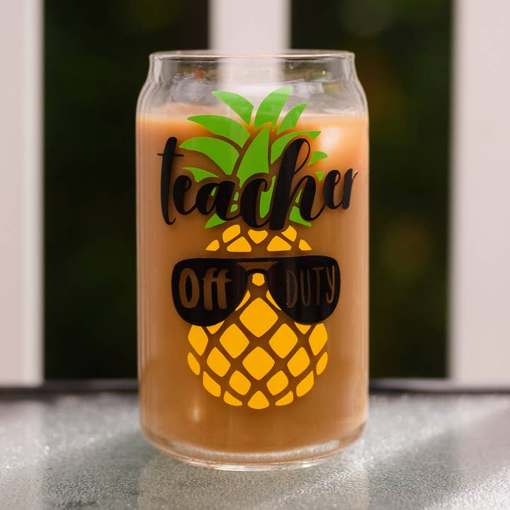 Boîte à bière Teacher Off Duty en forme d'ananas - Cadeau pour la vente par JustJennaJThings
