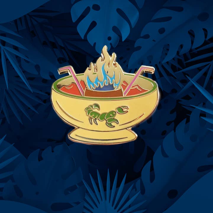 Scorpion Bowl enamel pin - Yellow edition for wholesale by Sherbet Punch Studios