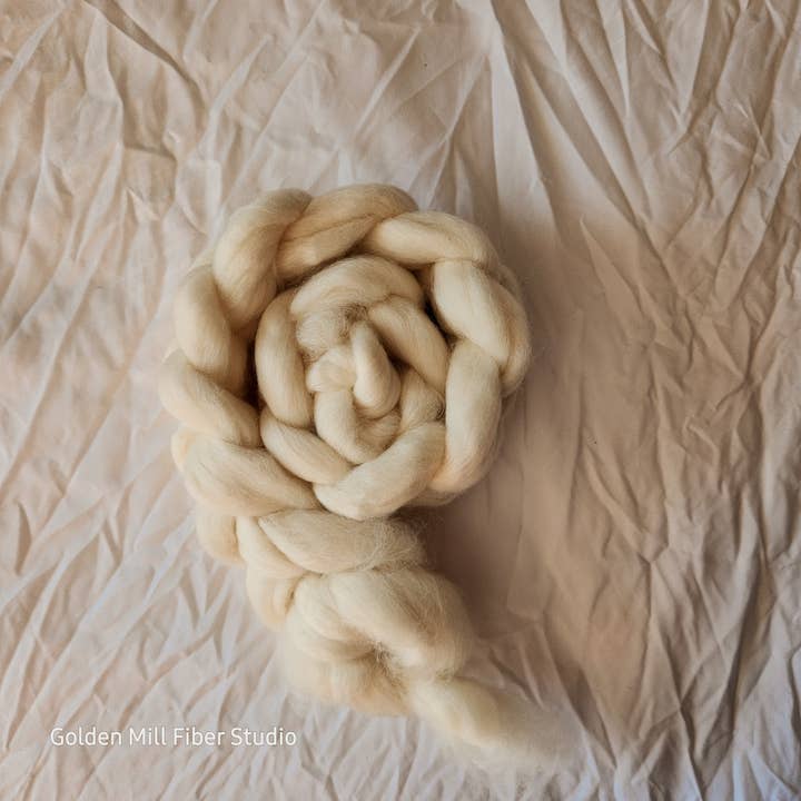 Corriedale Lã Roving ~ Sem tingir por atacado de Golden Mill Fibers