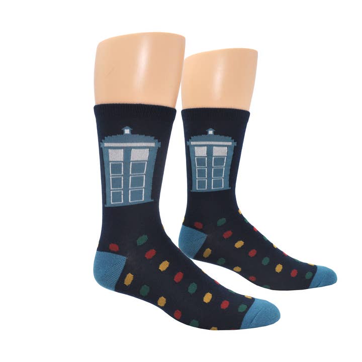 Doctor Who Tardis Dot Crew Sock for wholesale by Everything Legwear