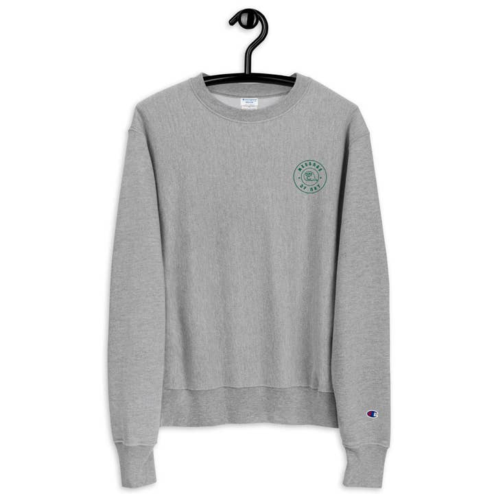 Grön etikett Stämplad CrewNeck för wholesale av Message of Art