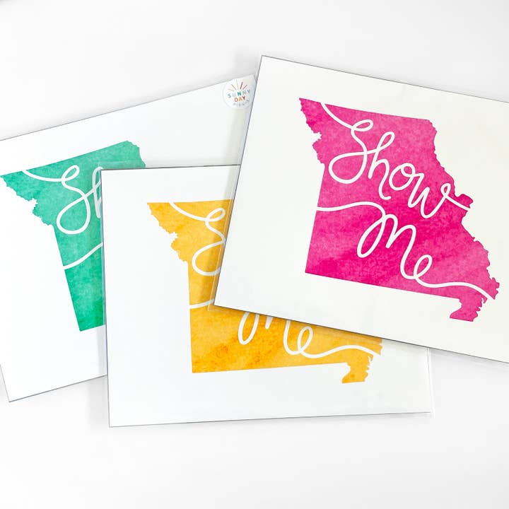 Affiche d'art Missouri Show Me State, 20x25 cm MO (3 options de couleur !) pour la vente par Sunny Day Designs