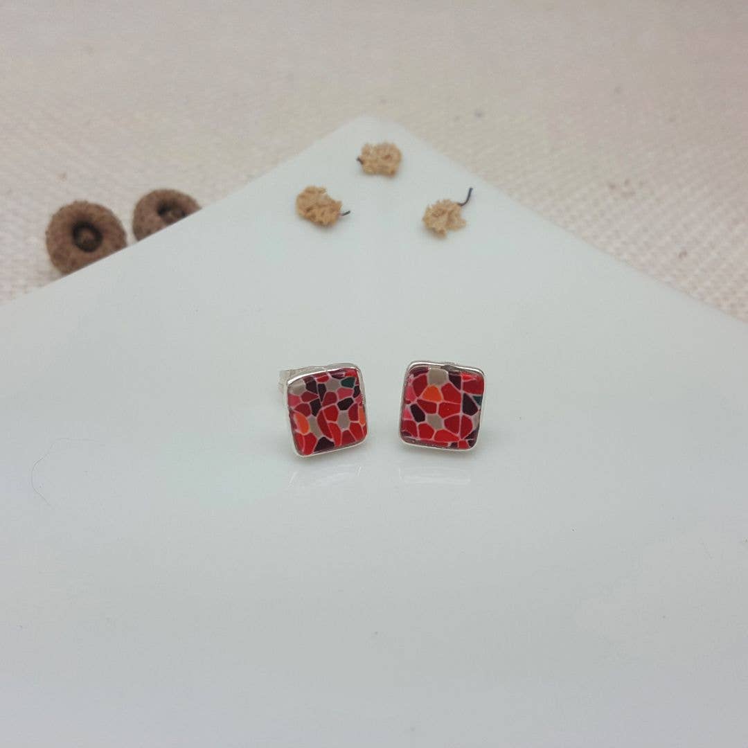 PASTACUITA - Wholesale Stud/Post Earrings - Gaudi modern style square button earrings. "Erin" Collection6