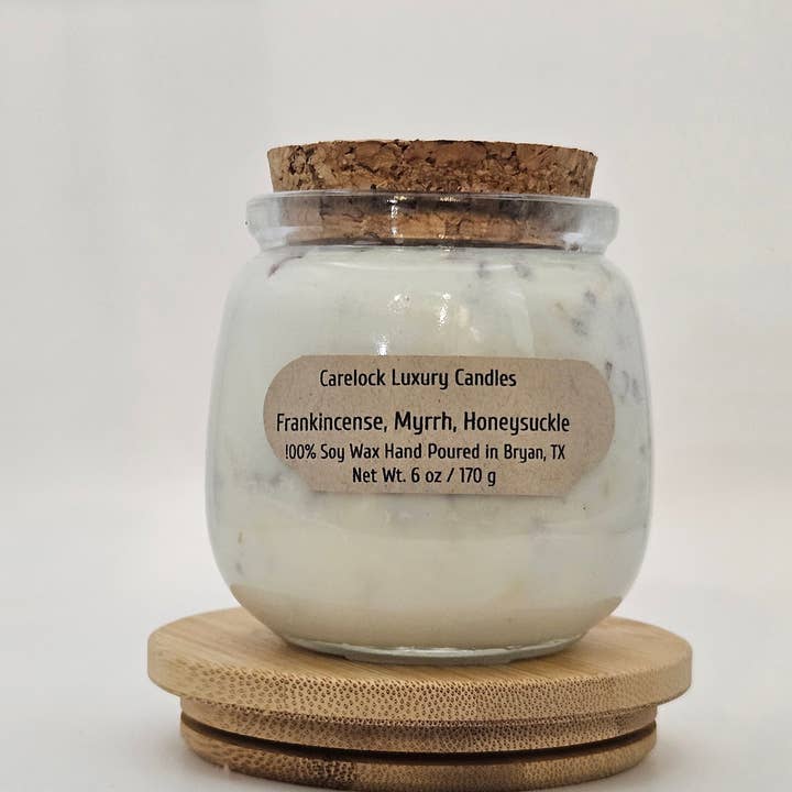 Carelock Luxury Candles – Vela em jarro/copo por atacado – Incenso, Mirra & Madressilva (Floral)2