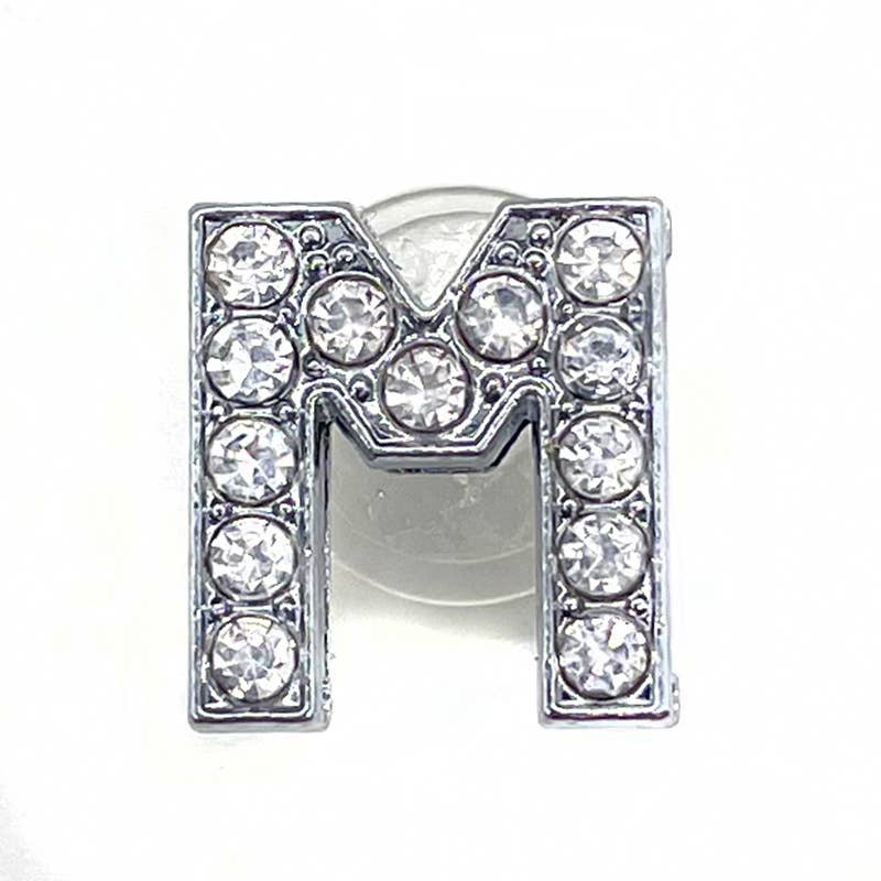 SugarQuoteMeNot LLC - Vente Accessoire pour chaussures - Charms Crocs Lettres Alphabet en Strass Argentés - Lot de 25