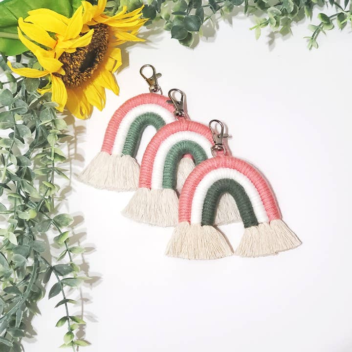 Cord + Quartz - Wholesale Keychain - Women's - Macrame Rainbow keychains