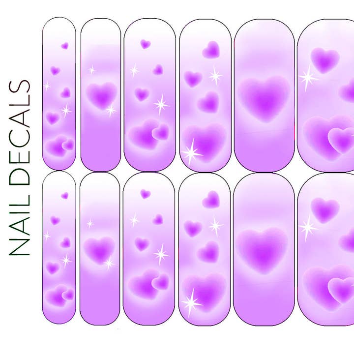 Aérographe Purple Hearts pour la vente par DIPPY COW NAILS