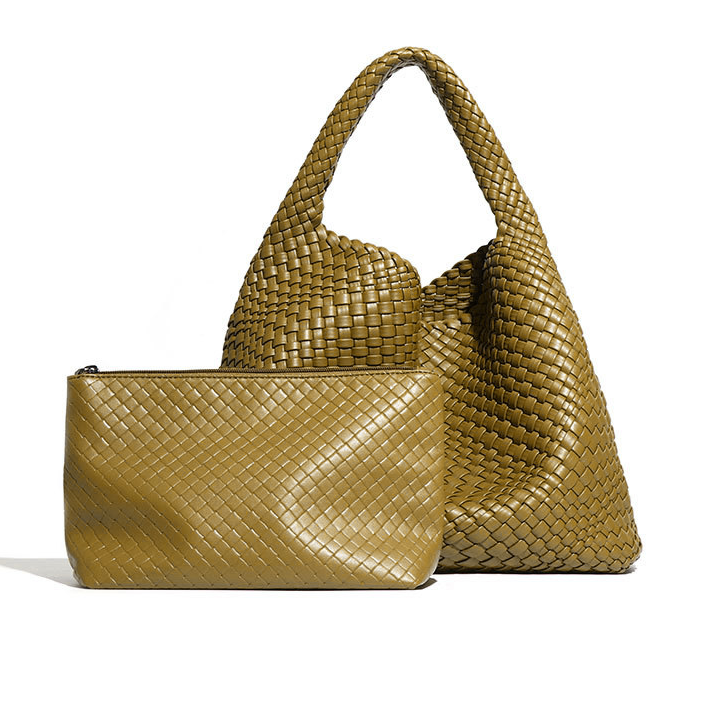 PEACH ACCESSORIES - Wholesale Top Handle Bag - Women's - Large Weave Two in One Handbags B16831