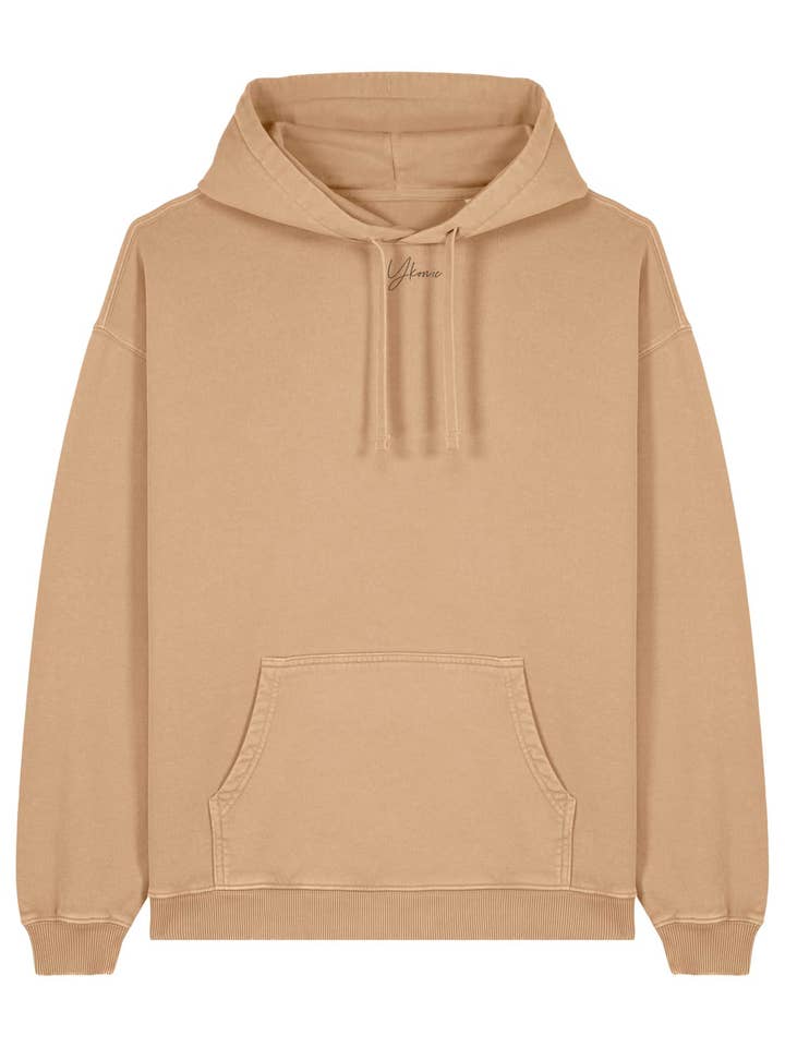 La felpa con cappuccio oversize tinta in capo per la vendita all'ingrosso da parte di Ykonic Paris