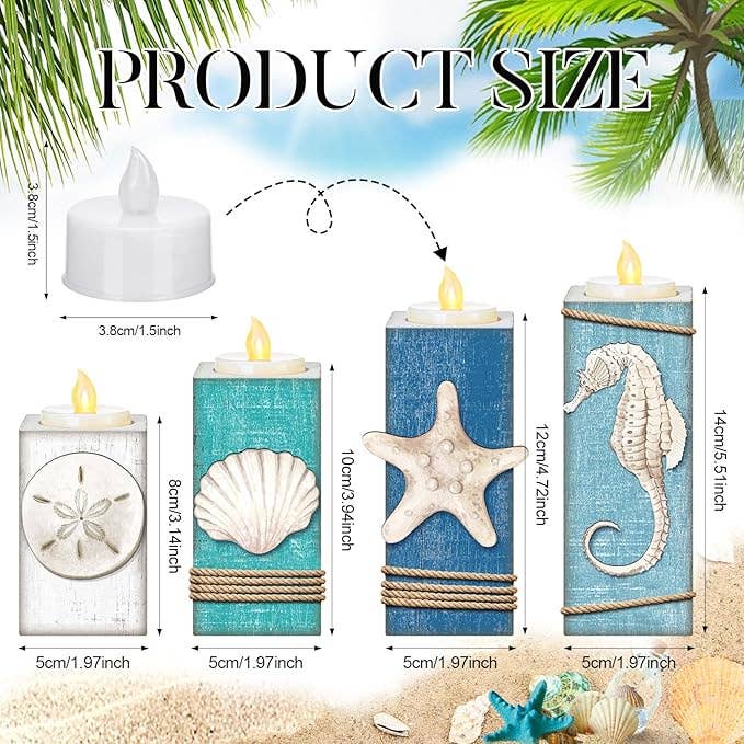 Crover - Wholesale Candle Holder - Coastal LED Wood Candle Holder & Tea Light1