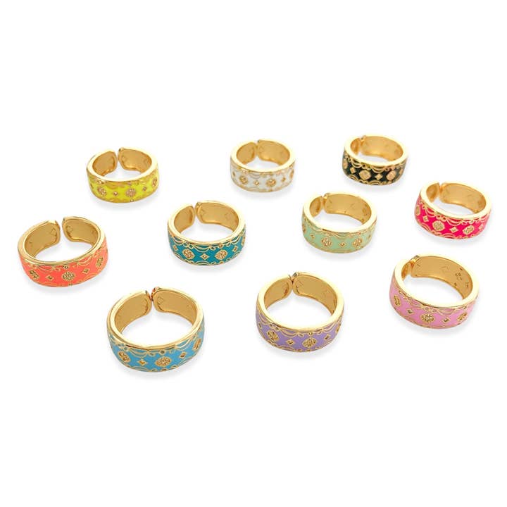 LRN087 - CZ Enamel Ring* for wholesale by OMG Blings