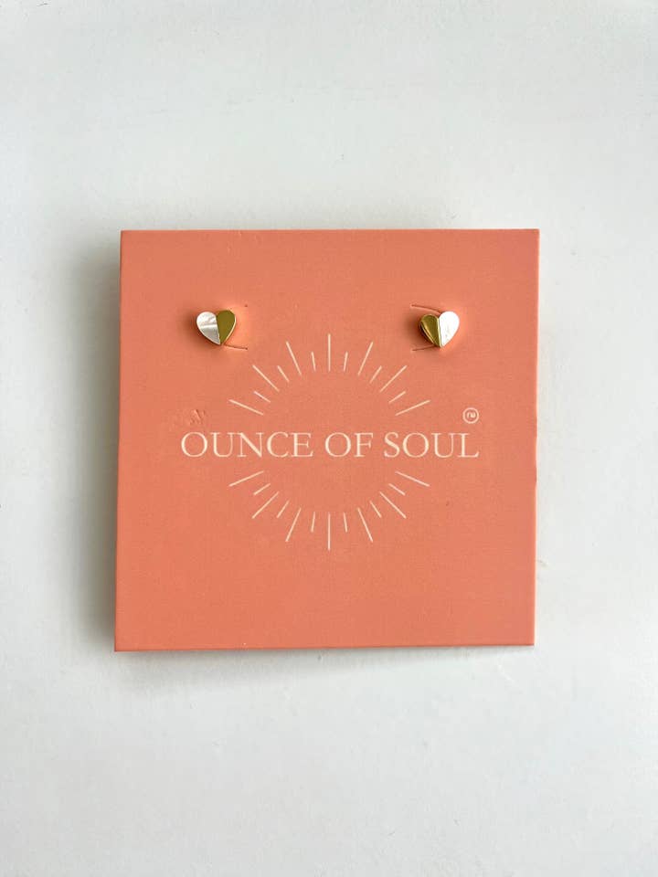 Mother of Pearl Heart Earrings for wholesale by Ounce of Soul