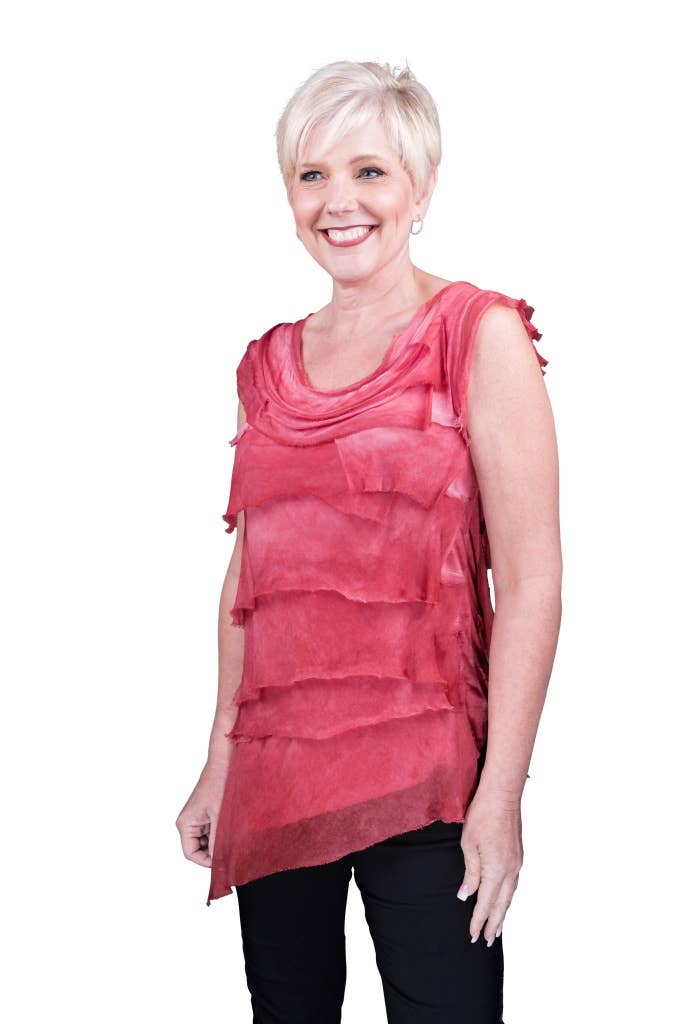 TINA Stephens Italy/Tees By Tina - Wholesale Blouse - Women's - Arianna Silk Ruffle Top (BT205)12