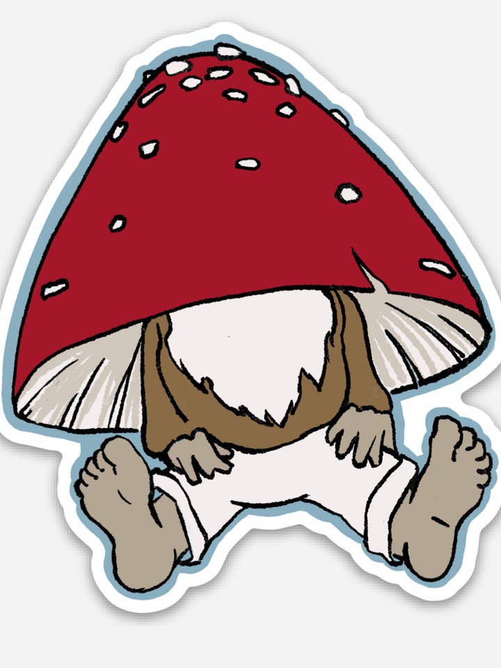 Pegatina de MushGnome (roja) para venta al por mayor de Underbrush Art