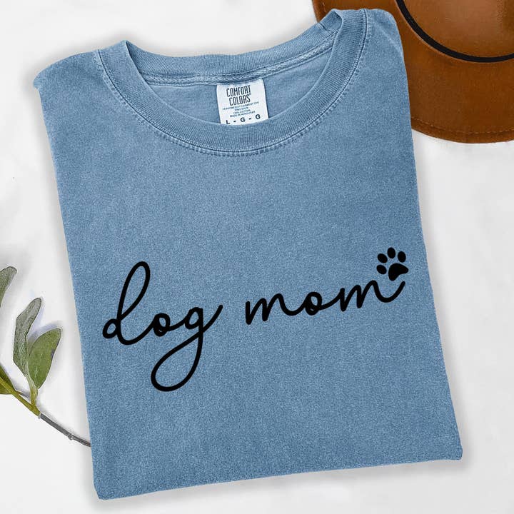 Dog Mom Shirt, Comfort Colors® Pet Lover Tee, Minimalist Dog Paw Shirt, Cute Dog Lover Gift, Puppy Mom Tee, Simple Dog Mama Shirt for wholesale by Epic Life - Designed