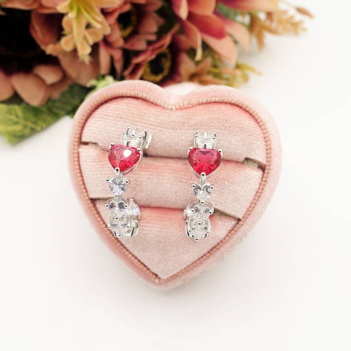 Daemon srls - Venta al por mayor Pendientes de aro - CHERIE - Corazón GRANDE - orecchini a cerchio con cubic zirconia a forma di cuore27